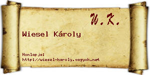 Wiesel Károly névjegykártya